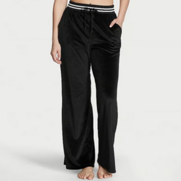 VICTORIA'S SECRET Black/White Velour Velvet Ribbed Bomber Jacket SZ XL**NEW! - Picture 6 of 7